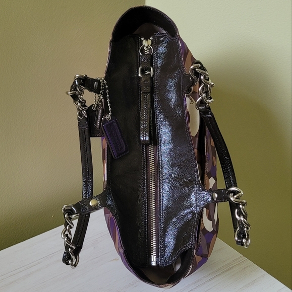 COACH MADISON CHAINLINK EAST MEET WEST BAG PURPLE MULTI #15549 - Picture 6 of 16